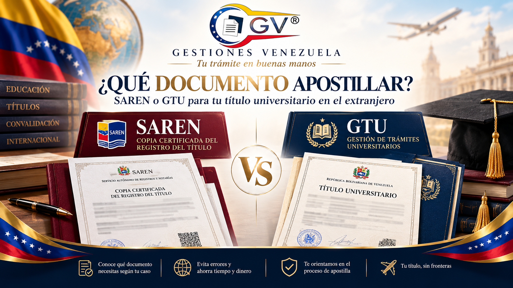 SAREN vs GTU: documentos para apostillar un título universitario venezolano
